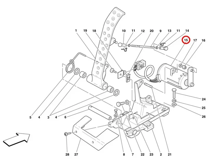 Throttle Position Sensor Ferrari Genuine 360 / 430 / 575 170038
