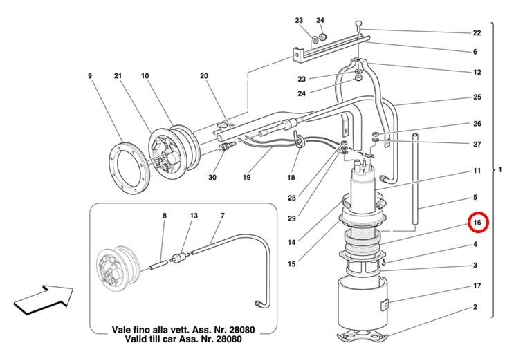 フューエル ポンプ サポート ガスケット 456M 550 マラネロ バルケッタ フェラーリ 燃料ポンプ Ferrari