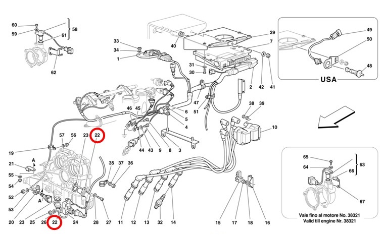 Bosch製 クランクセンサー F355 回転スピードセンサー フェラーリ純正OEM